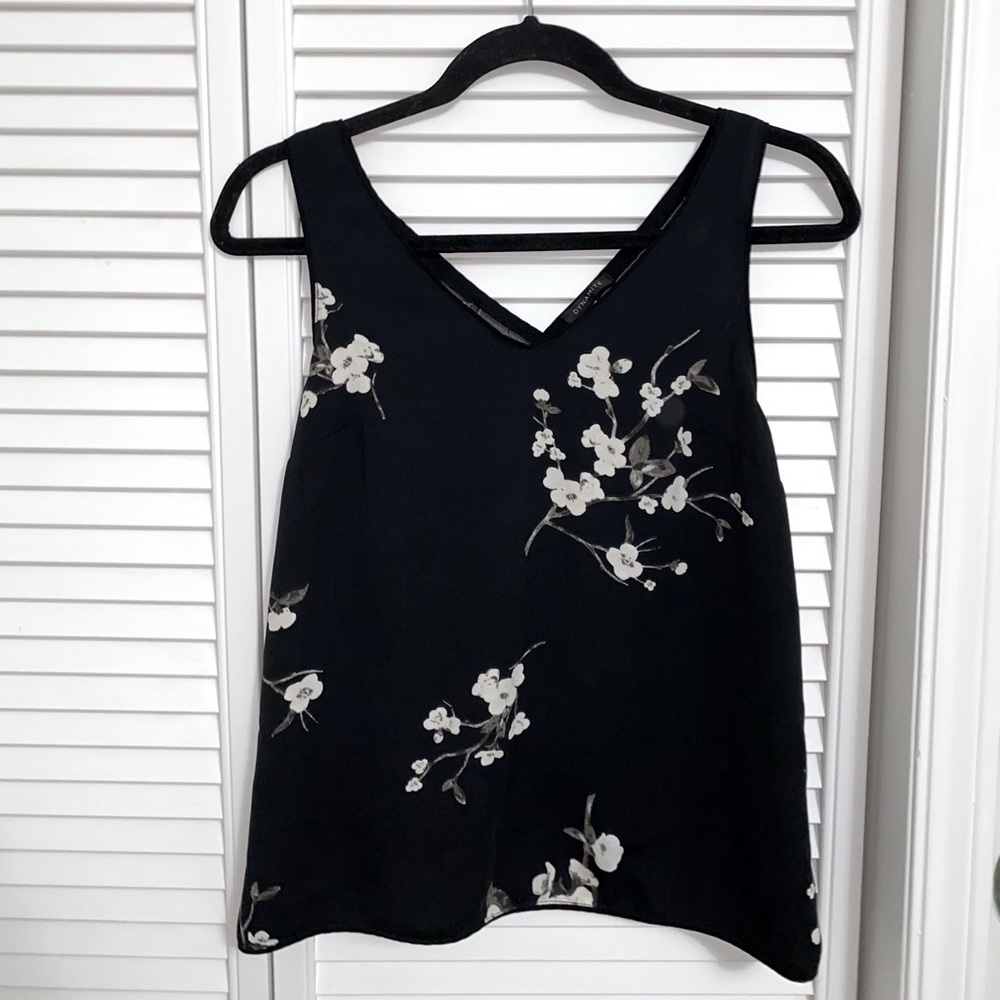 Dynamite Floral Tank Top with a Cut Out Back
